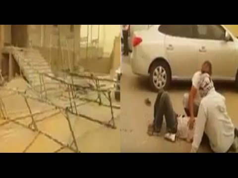 رياح مفاجئة تسقط شيخًا على الأرض