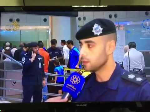 بالفيديو لحظة تعرض رئيس أمن مطار الكويت لأزمة صحية
