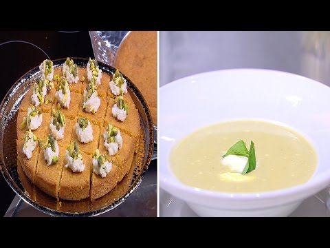 طريقة عمل البسبوسة الطرية وشوربة الكوسة اللايت