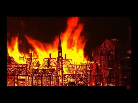 احراق مجسم ضخم للندن في ذكرى حريق العام 1666