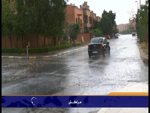 شاهد مراكش تنتعش بأولى قطرات المطر