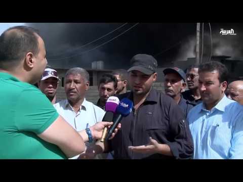 تنظيم داعش يحرق ابار النفط في مدينة القيارة