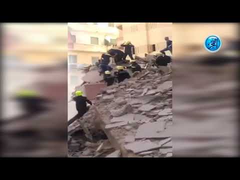 شاهد لحظة انهيار مبنى جديد في الإسكندرية