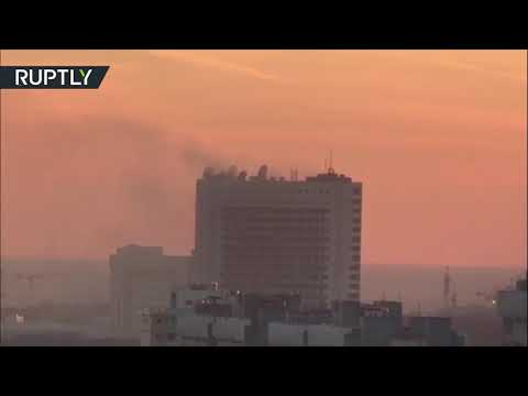 شاهد حريق في مقر الاستخبارات الخارجية الروسية