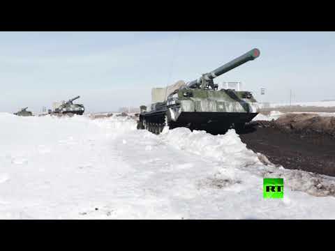 شاهد المدفعية الروسية تجري تدريبات واسعة النطاق