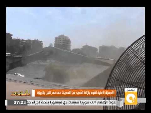 بالفيديو إزالة العديد من التعديات على نهر النيل في الجيزة