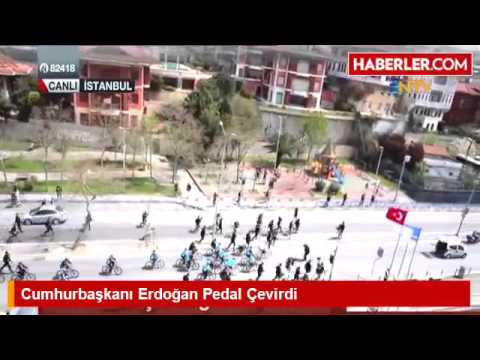 بالفيديو أردوغان يقلد الرئيس السيسي ويسابق مساعديه بالدراجة