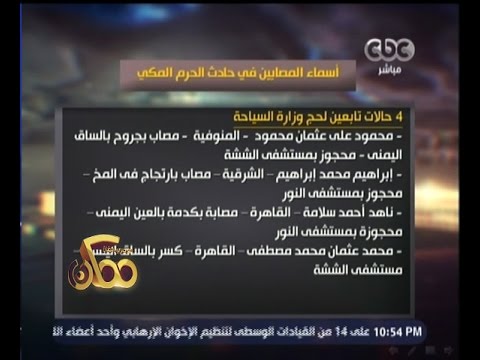 شاهد أسماء المصابين المصريين في حادث الحرم