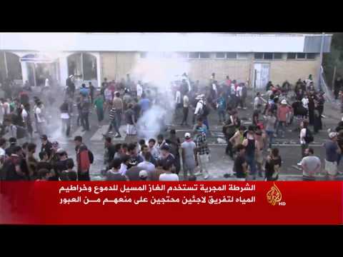 شاهد إصابات في مواجهات بين لاجئين والشرطة المجرية
