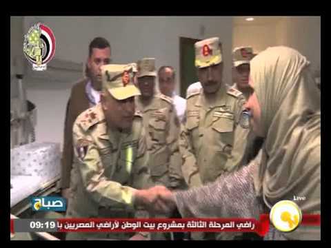 شاهد وزير الدفاع يزور مصابو الجيش والشرطة والقضاء