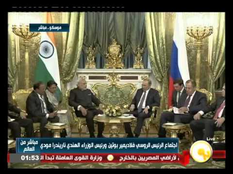 بالفيديو جانب من اجتماع الرئيس الروسي ورئيس الوزراء الهندي