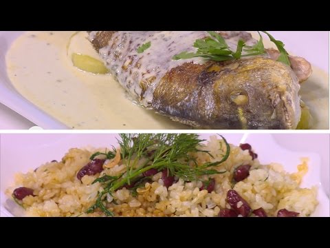 عمل سمك دنيس بلو تشيز و أرز بالصويا والفاصوليا الحمراء