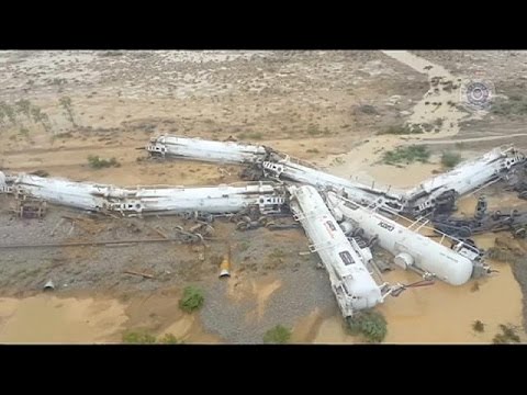 قطار محمّل بحامض الكبريت يحيد عن مساره